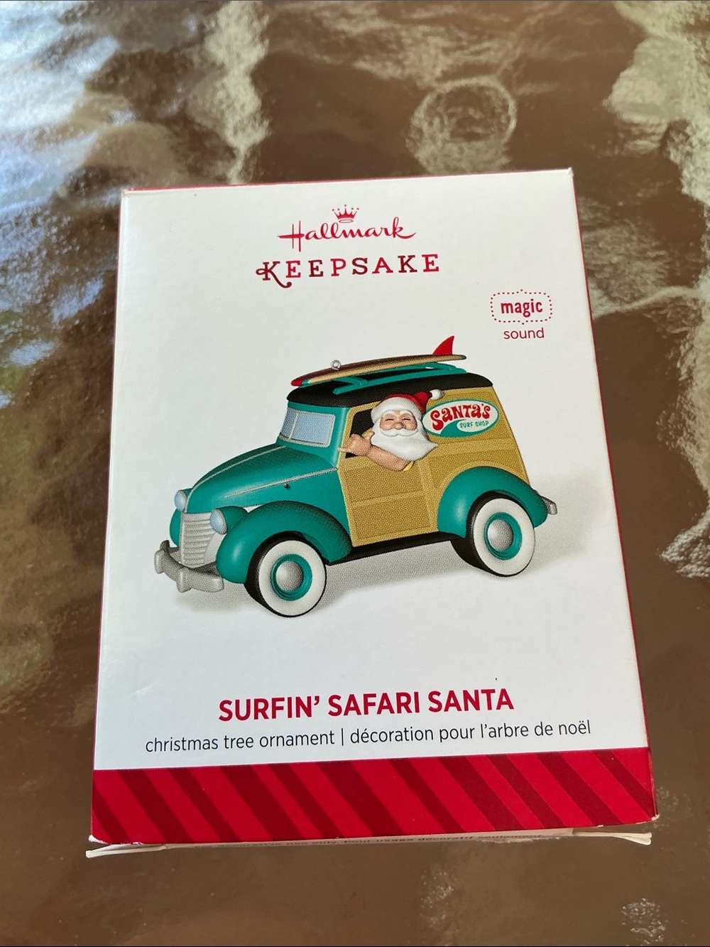 Hallmark Surfin Safari Santa Christmas  Musical Ornament 2014